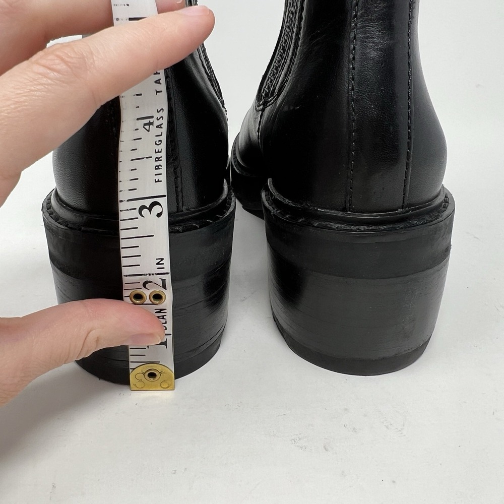 Madewell Gwenda Women's 8 Platform Ankle Chelsea Boots Black Stacked Heel NN019 - Picture 11 of 14